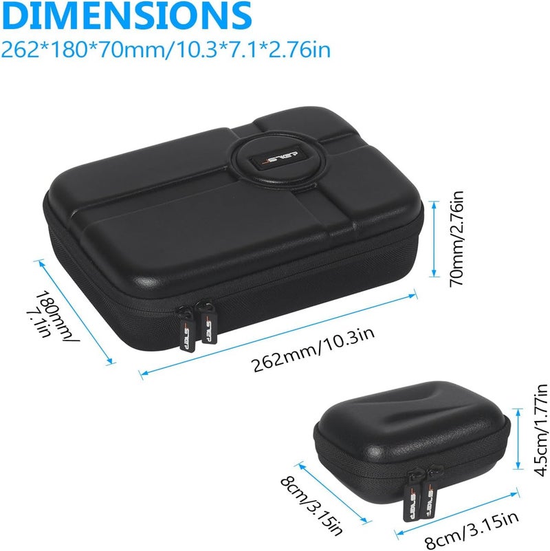 JSVER Hard Carrying Case for GoPro Hero13/12/11/10/9/8/7, AKASO EK7000 / Brave 4 4K / Brave 7 LE/Brave 8 / V50X and Insta360 (Set of 2) - Image 4